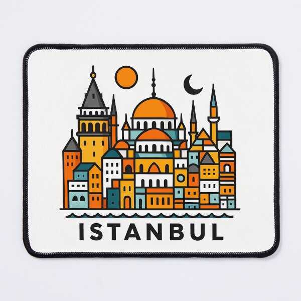 Item preview, Istanbul Turkey Travel Souvenir - Galata Tower & Hagia Sophia Cats Art designed and sold by OzzFrequency.