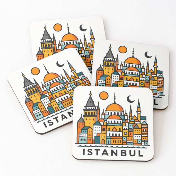 Item preview, Istanbul Turkey Travel Souvenir - Galata Tower & Hagia Sophia Cats Art designed and sold by OzzFrequency.