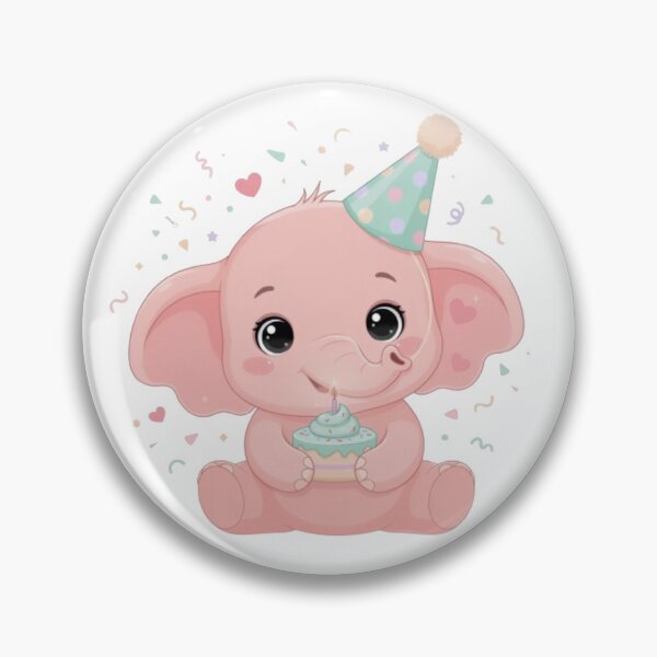 Artikelvorschau, Ein fröhliches Elefantenbaby – zartrosa, Geburtstagsgeschenk entworfen und verkauft von DigitfanStudio.