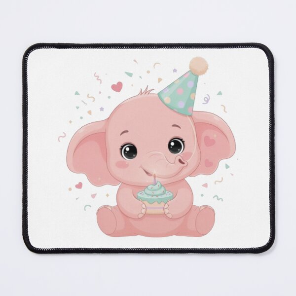 Item preview, A Cheery Baby Elephant - Pastel Soft Pink, Birthday Gift designed and sold by DigitfanStudio.