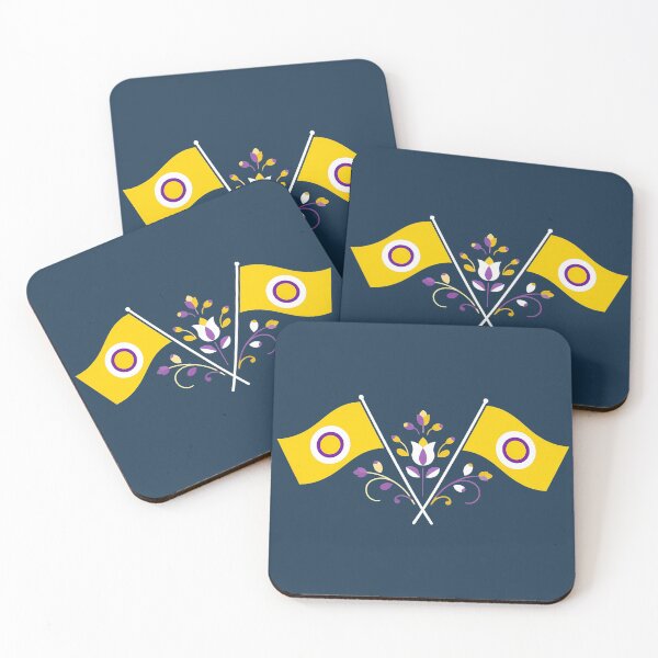Item preview, Intersex Pride Flag Folk Motif – © heidiannemorris Scandinavian Folk Art designed and sold by FOLK ART FUSION by heidiannemorris.