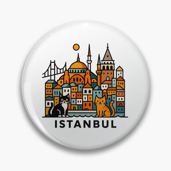 Item preview, Istanbul Turkey Travel Souvenir - Galata Tower & Hagia Sophia Cats Art designed and sold by OzzFrequency.
