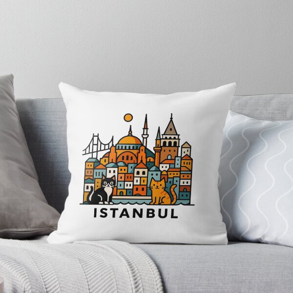 Item preview, Istanbul Turkey Travel Souvenir - Galata Tower & Hagia Sophia Cats Art designed and sold by OzzFrequency.