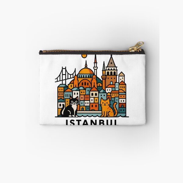 Item preview, Istanbul Turkey Travel Souvenir - Galata Tower & Hagia Sophia Cats Art designed and sold by OzzFrequency.