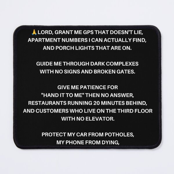 Item preview, Food deliverer's Prayer designed and sold by Goode-sense2025.