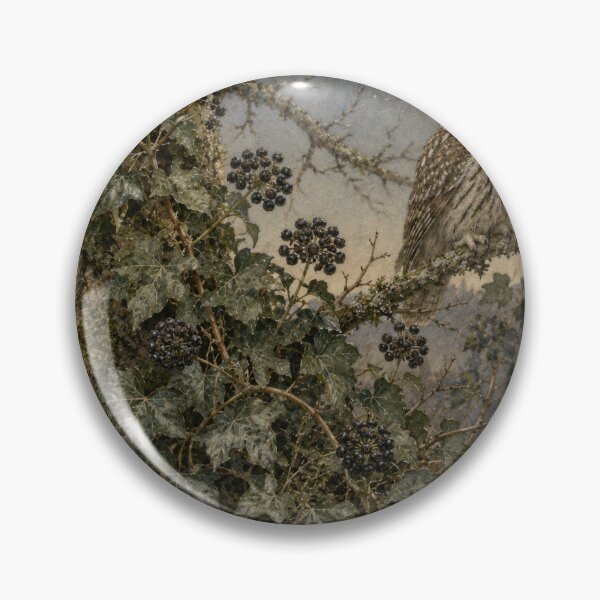 Item preview, Vintage botanical art print of ivy and winter owl designed and sold by fundrais123.