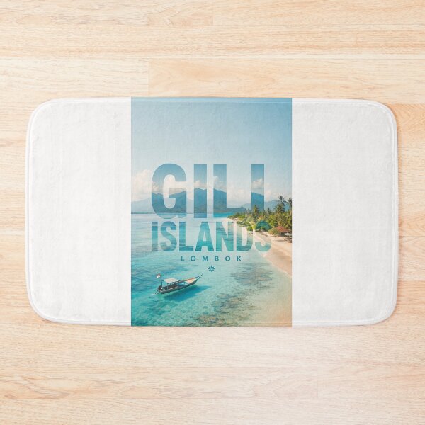 Item preview, Gili Islands Lombok Indonesia Tropical Beaches and Mount Rinjani designed and sold by Places On Earth.
