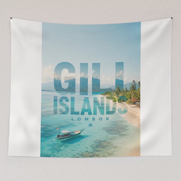 Item preview, Gili Islands Lombok Indonesia Tropical Beaches and Mount Rinjani designed and sold by Places On Earth.