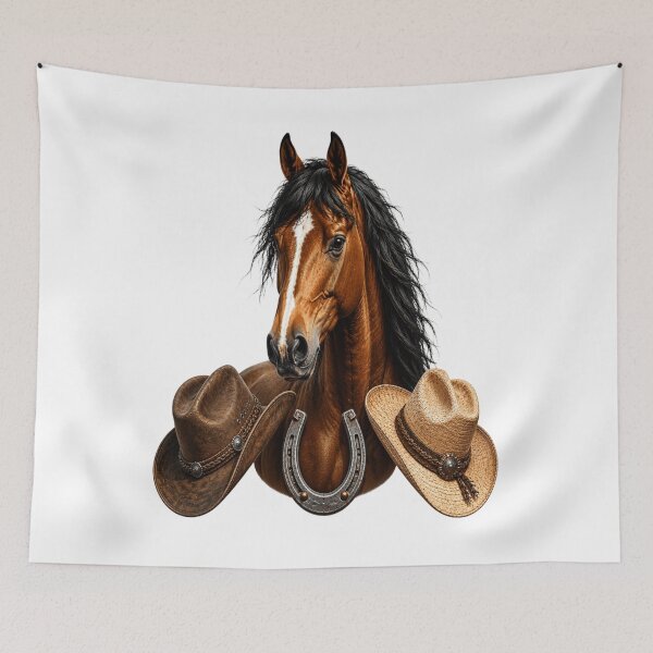 Item preview, Cavallo Western con i Capelli Cowboy e Ferro di Cavallo. - Grafica Country designed and sold by RipantinaFantasy .