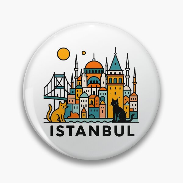 Item preview, Istanbul Turkey Travel Souvenir - Galata Tower & Hagia Sophia Cats Art designed and sold by OzzFrequency.
