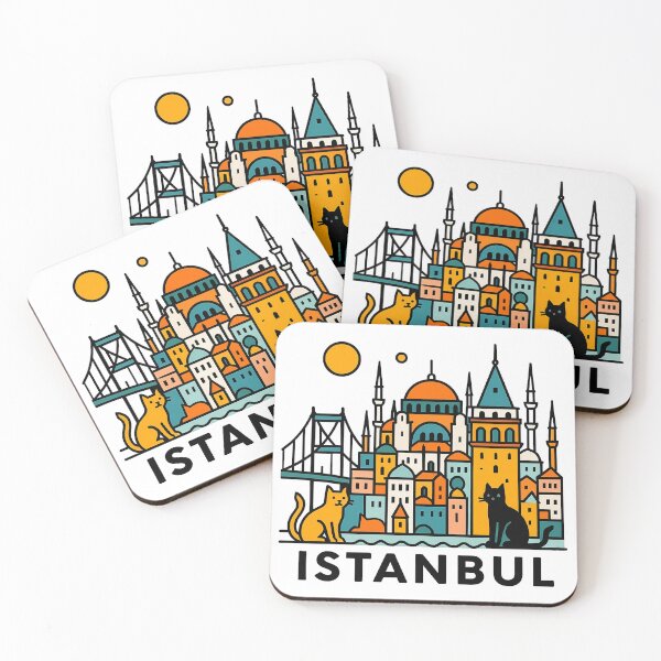Item preview, Istanbul Turkey Travel Souvenir - Galata Tower & Hagia Sophia Cats Art designed and sold by OzzFrequency.