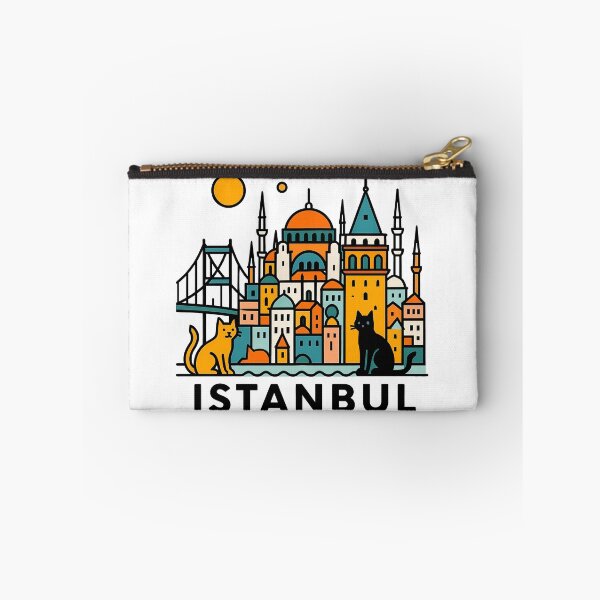 Item preview, Istanbul Turkey Travel Souvenir - Galata Tower & Hagia Sophia Cats Art designed and sold by OzzFrequency.