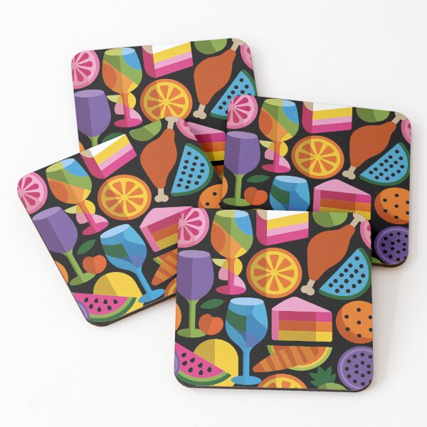 Item preview, Vibrant Geometric Food and Drink Pattern designed and sold by colorful-white.
