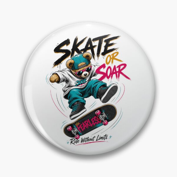 Item preview, Fearless Skateboarding Bear Ride Without Limits designed and sold by the-dovlat.