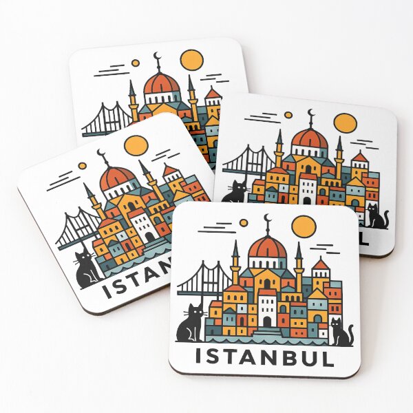 Item preview, Istanbul Turkey Travel Souvenir - Galata Tower & Hagia Sophia Cats Art designed and sold by OzzFrequency.