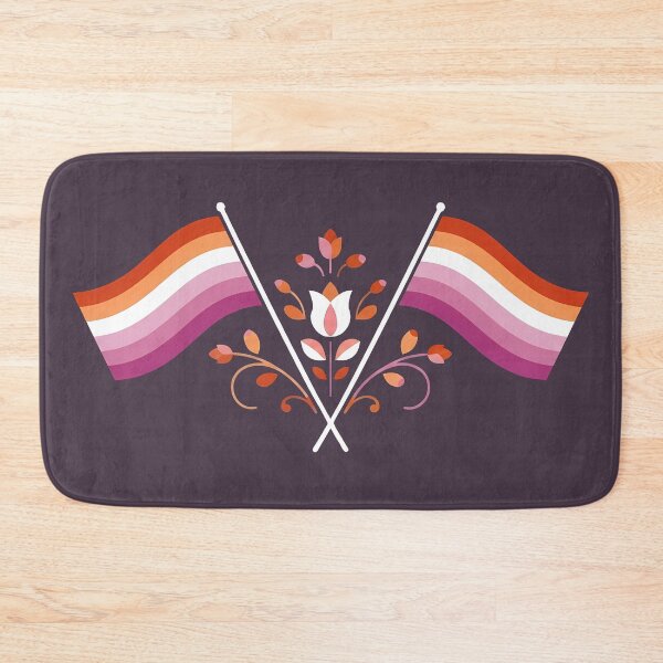 Item preview, Lesbian Pride Flag Folk Motif – © heidiannemorris Scandinavian Folk Art designed and sold by FOLK ART FUSION.