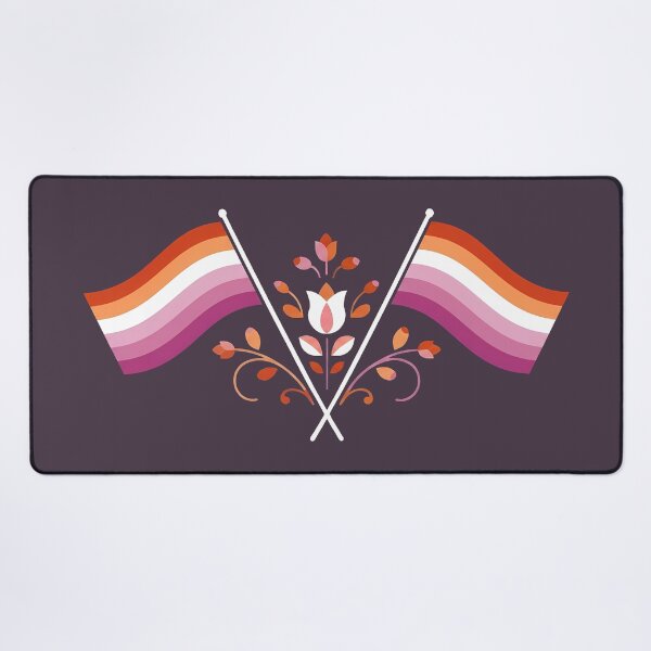 Item preview, Lesbian Pride Flag Folk Motif – © heidiannemorris Scandinavian Folk Art designed and sold by FOLK ART FUSION.