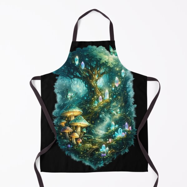 Item preview, Enchanted Crystal Forest | Glowing Mushrooms | Magical Fantasy Nature Art designed and sold by Origamoart.