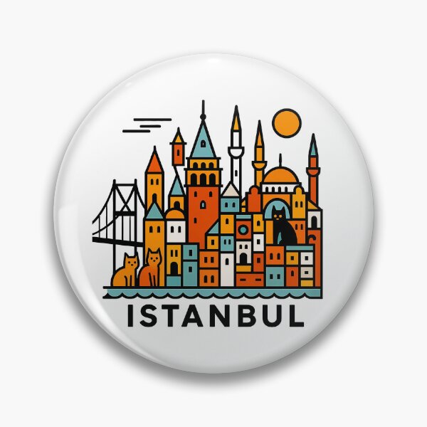 Item preview, Istanbul Turkey Travel Souvenir - Galata Tower & Hagia Sophia Cats Art designed and sold by OzzFrequency.
