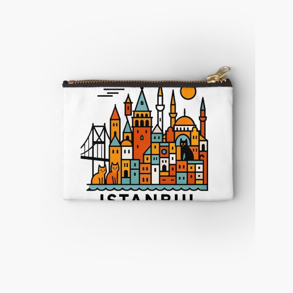 Item preview, Istanbul Turkey Travel Souvenir - Galata Tower & Hagia Sophia Cats Art designed and sold by OzzFrequency.