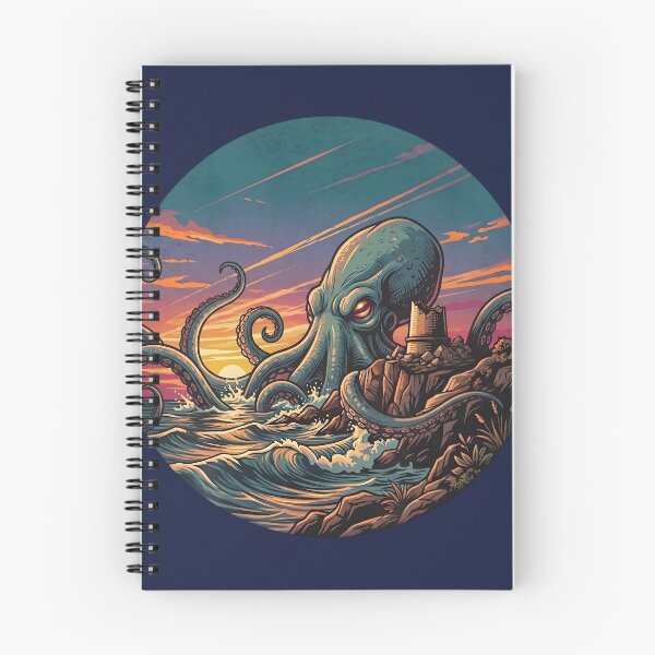 Item preview, Mysterious Octopus Kraken at Ruined Coastal Tower Illustration designed and sold by artscripts.