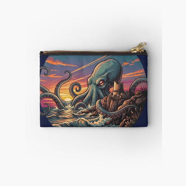 Item preview, Mysterious Octopus Kraken at Ruined Coastal Tower Illustration designed and sold by artscripts.