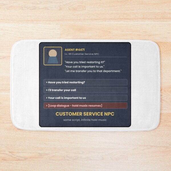 Item preview, Customer Service NPC Funny Sticker designed and sold by QuirkyCartel.