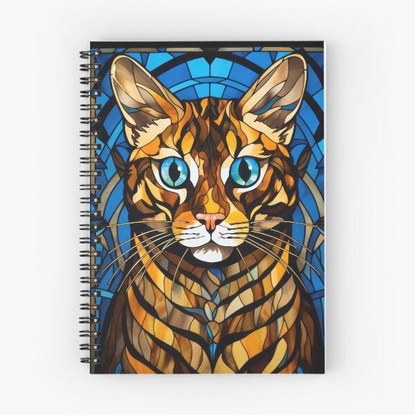 Item preview, Bengal Cat Stained Glass Style with Blue Eyes designed and sold by pinkal.