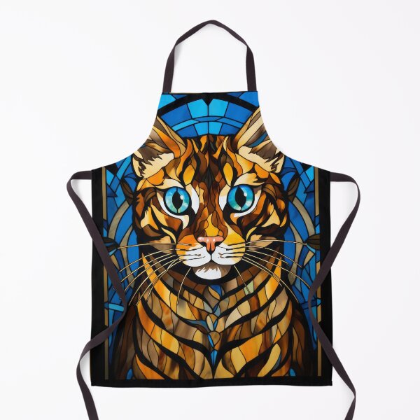 Item preview, Bengal Cat Stained Glass Style with Blue Eyes designed and sold by pinkal.