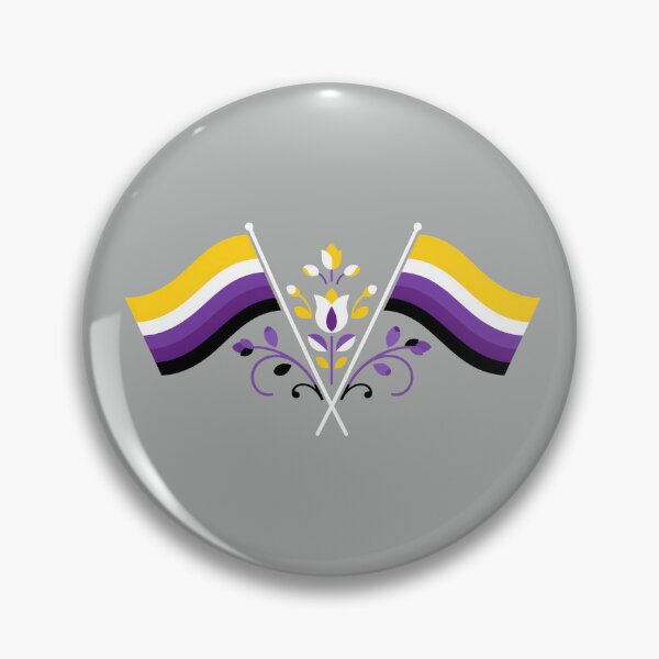 Item preview, Nonbinary Pride Flag Folk Motif – © heidiannemorris Scandinavian Folk Art designed and sold by FOLK ART FUSION.