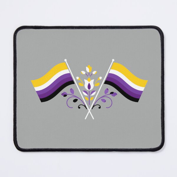 Item preview, Nonbinary Pride Flag Folk Motif – © heidiannemorris Scandinavian Folk Art designed and sold by FOLK ART FUSION by heidiannemorris.