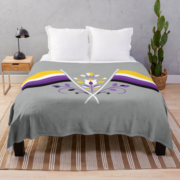 Item preview, Nonbinary Pride Flag Folk Motif – © heidiannemorris Scandinavian Folk Art designed and sold by FOLK ART FUSION by heidiannemorris.