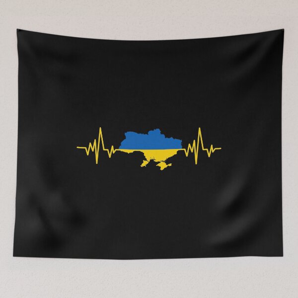 Item preview, Ukraine Heartbeat Map Flag designed and sold by GiaoCalonas.