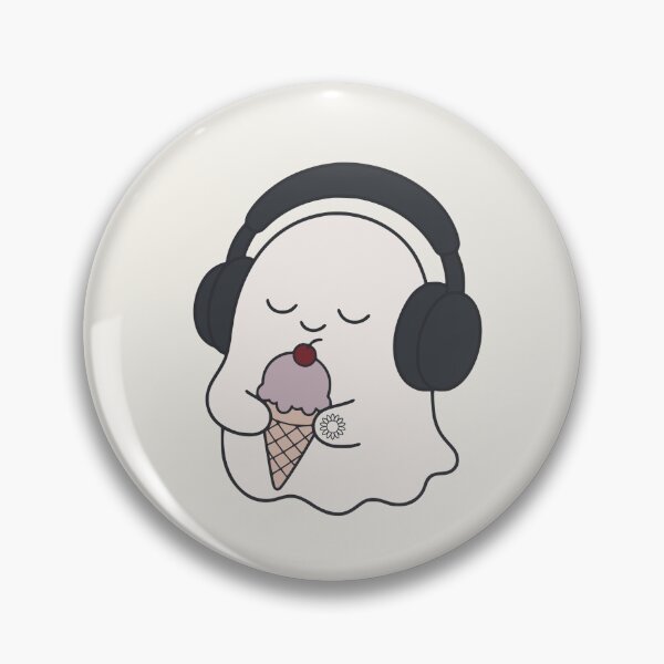 Item preview, Cute Cozy Ghost Eating Ice Cream Minimalist Line Art designed and sold by suncorner28.