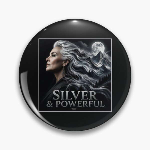 Item preview, Silver and Powerful Grey Hair Pride Mature Positivity Art designed and sold by RareVisuals.