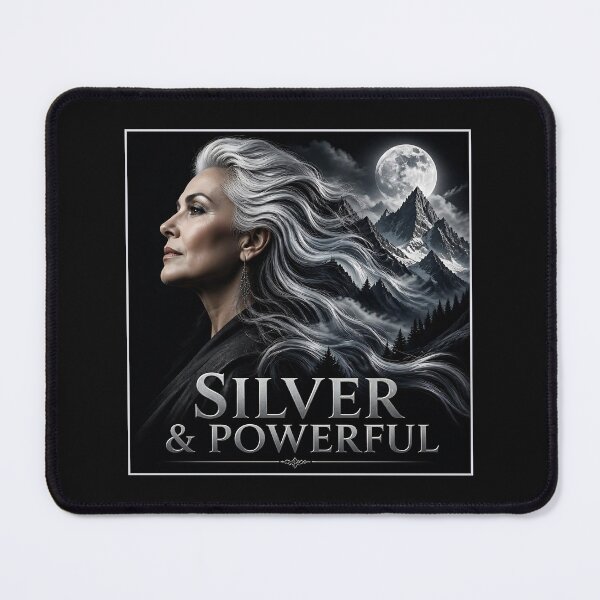 Item preview, Silver and Powerful Grey Hair Pride Mature Positivity Art designed and sold by RareVisuals.