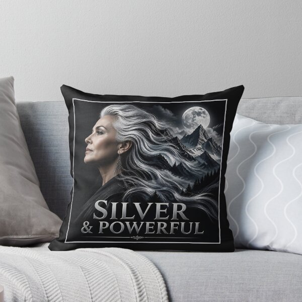 Item preview, Silver and Powerful Grey Hair Pride Mature Positivity Art designed and sold by RareVisuals.
