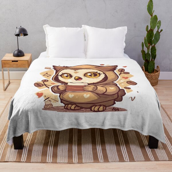 Item preview, Cute Coffee Owl Sticker | Kawaii Owl Drinking Coffee | Cozy Owl Illustration designed and sold by dreamz-world.
