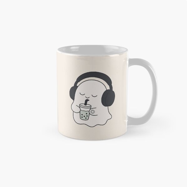 Item preview, Cute Ghost Enjoying Boba Drink | Funny Halloween Aesthetic designed and sold by suncorner28.