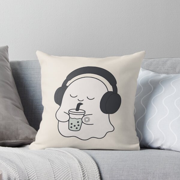 Item preview, Cute Ghost Enjoying Boba Drink | Funny Halloween Aesthetic designed and sold by suncorner28.