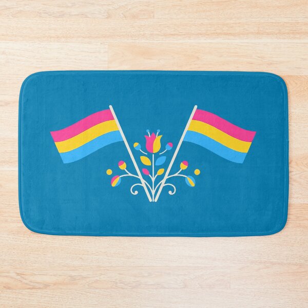 Item preview, Pansexual Pride Flag Folk Motif – © heidiannemorris Scandinavian Folk Art designed and sold by FOLK ART FUSION.