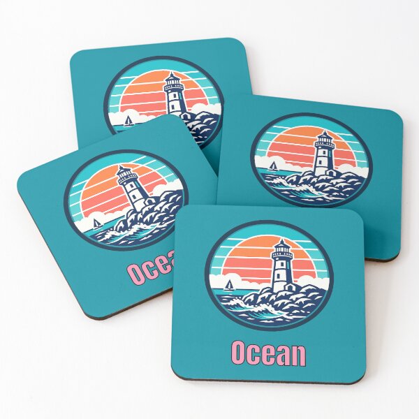 Item preview, Vintage Ocean Lighthouse Logo | Retro Coastal Sailing & Nautical Design designed and sold by Timber-Trail.