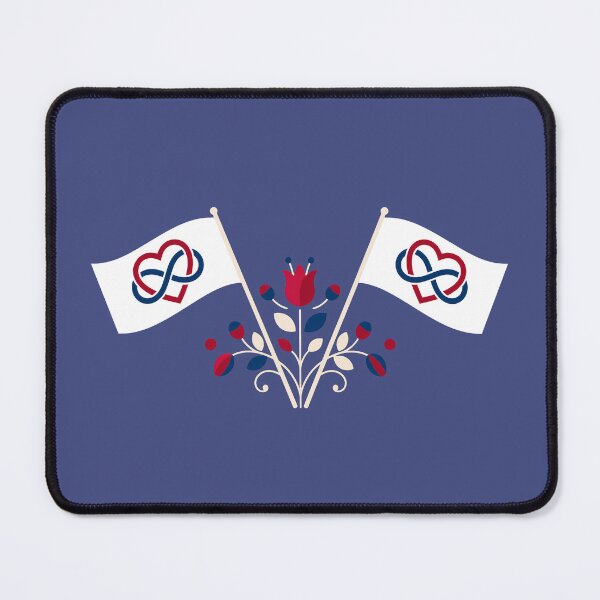 Item preview, Polyamory Pride Flag Folk Motif – © heidiannemorris Scandinavian Folk Art designed and sold by FOLK ART FUSION by heidiannemorris.