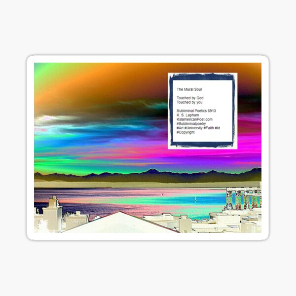 Psychedelic Sunset Olympics - The Mural Soul - Poem Sticker