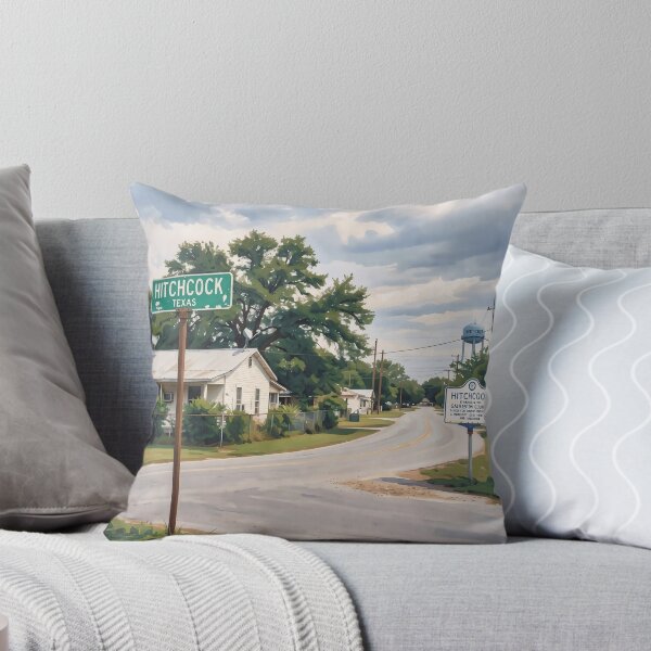 Item preview, Hitchcock, Texas – Vintage Small Town Nostalgia Art Print designed and sold by stevepmp.