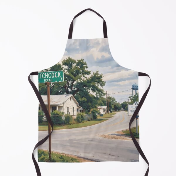 Aperçu de l'œuvre Hitchcock, Texas – Affiche artistique vintage nostalgique d'une petite ville créée et vendue par stevepmp.
