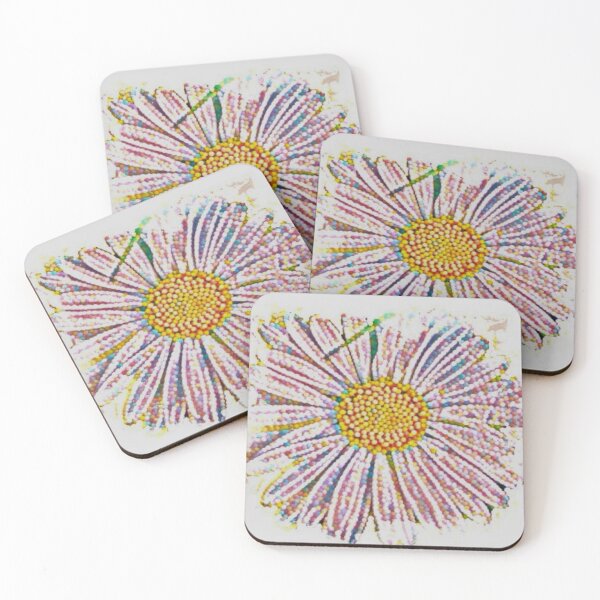 Item preview, Pastel Mosaic Beaded Daisy Flower Pop Art Graphic designed and sold by BalkanBloom.