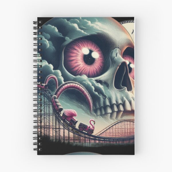 Item preview, Pink Eyes Skull Rollercoaster Surreal Dreamscape Art designed and sold by LujziWorld.