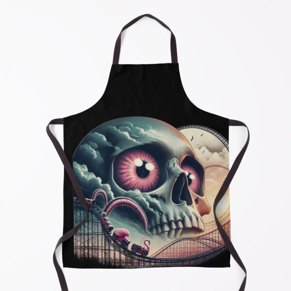 Item preview, Pink Eyes Skull Rollercoaster Surreal Dreamscape Art designed and sold by LujziWorld.