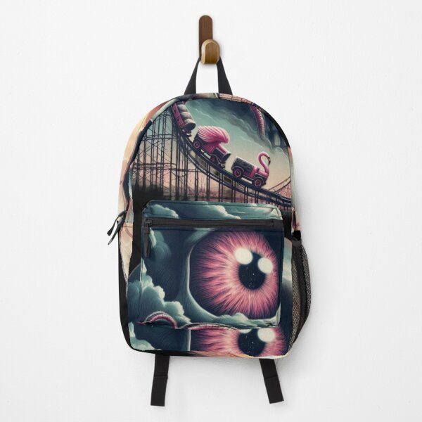 Item preview, Pink Eyes Skull Rollercoaster Surreal Dreamscape Art designed and sold by LujziWorld.